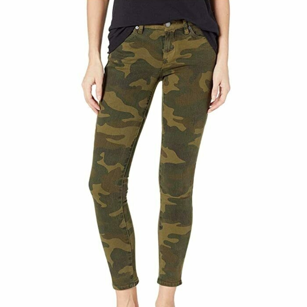 BLANKNYC Jeans Women 29 The Reade Crop Skinny Green Camo Jean NWT